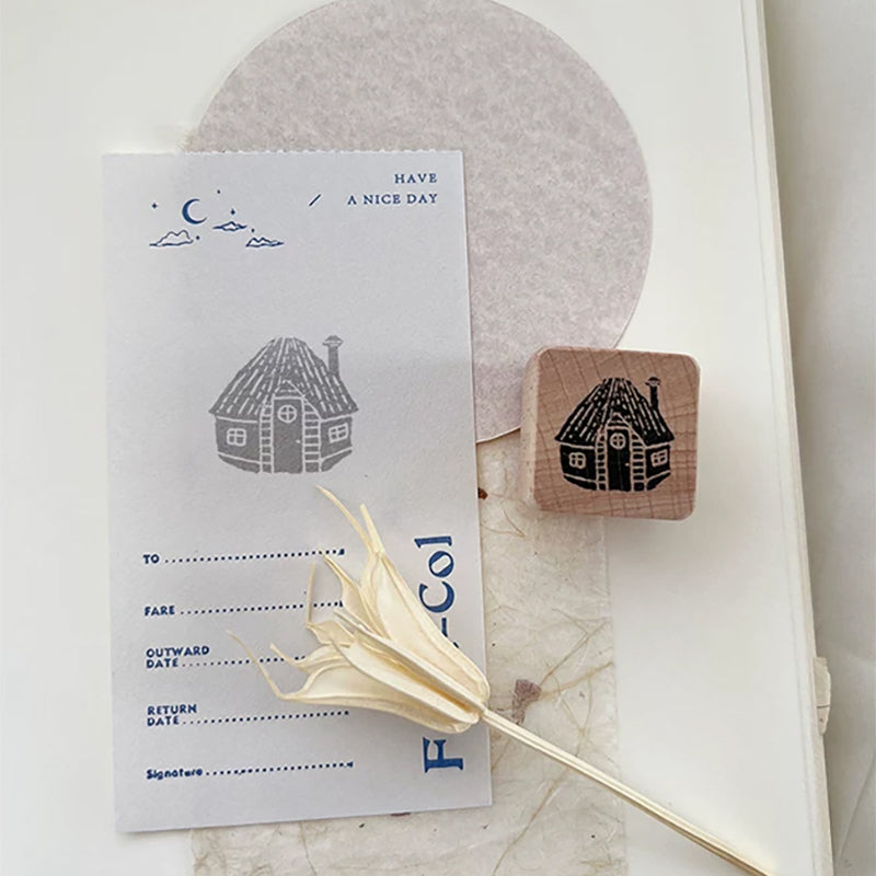 Cute Lemon Handmade Stamp: Little House