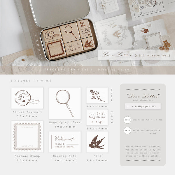 Freckles Tea Mini Stamps Set: Love Letter