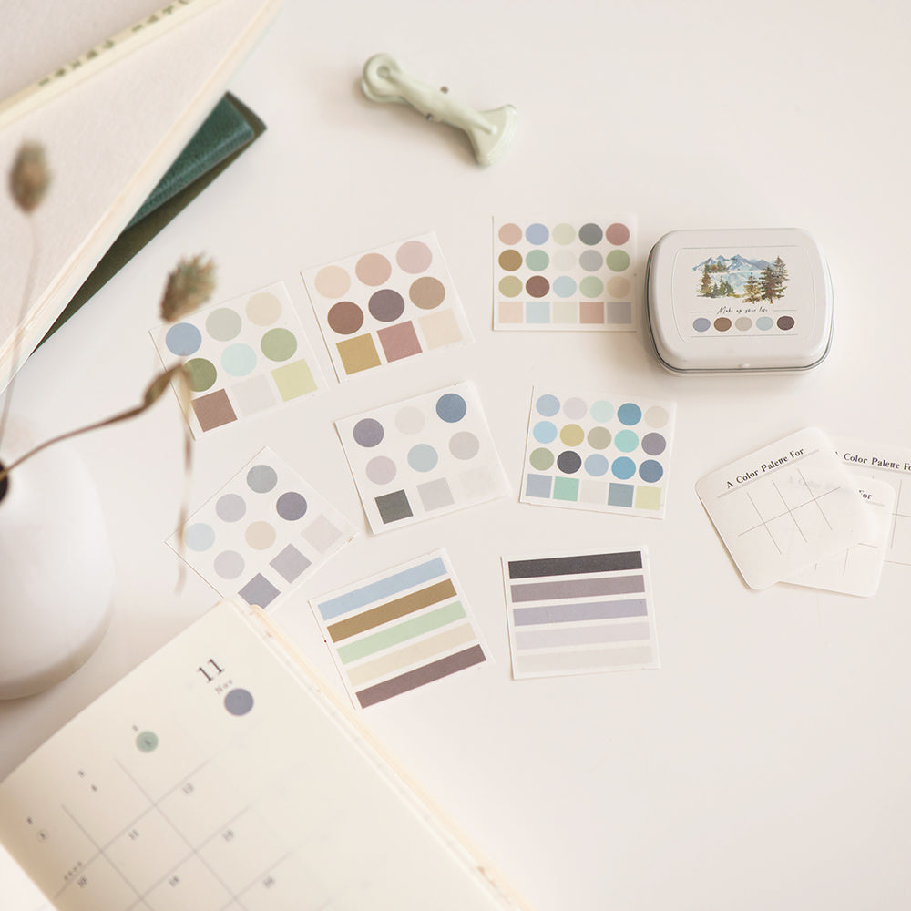 Mini Color Mu MU Lifestyle Color Palette Tin Can Stickers – Papergame