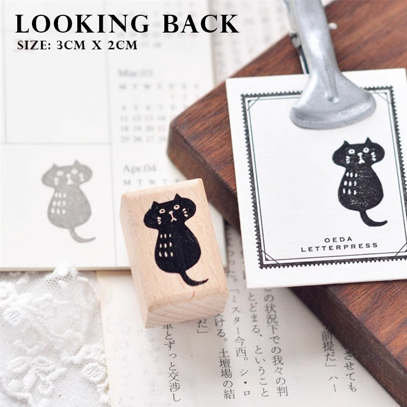 Maru Stationery: Black Kitty Rubber Stamp