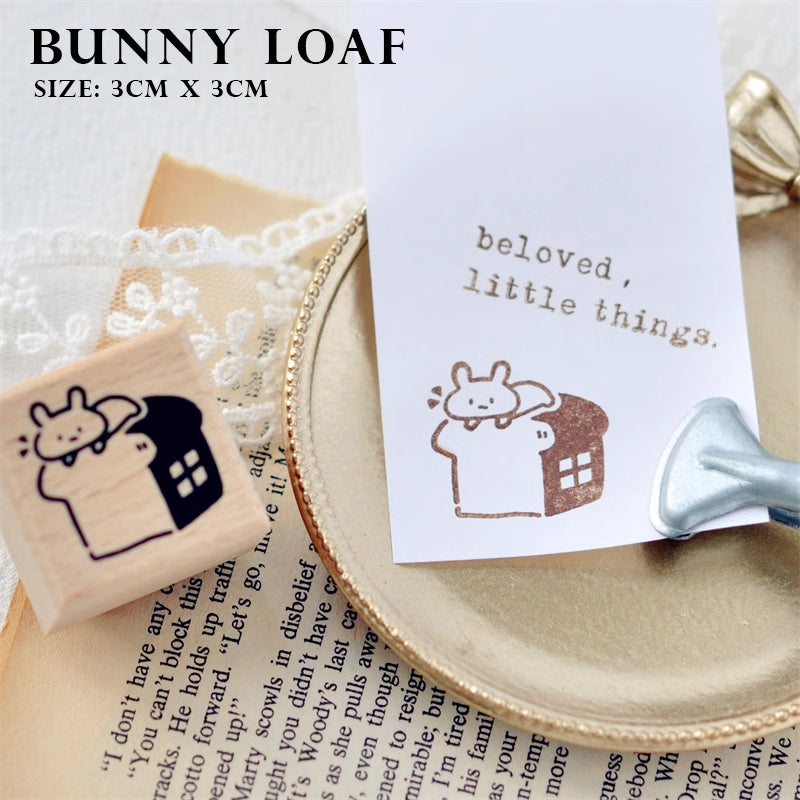 Maru Stationery: Bunny Cafe Rubber Stamp
