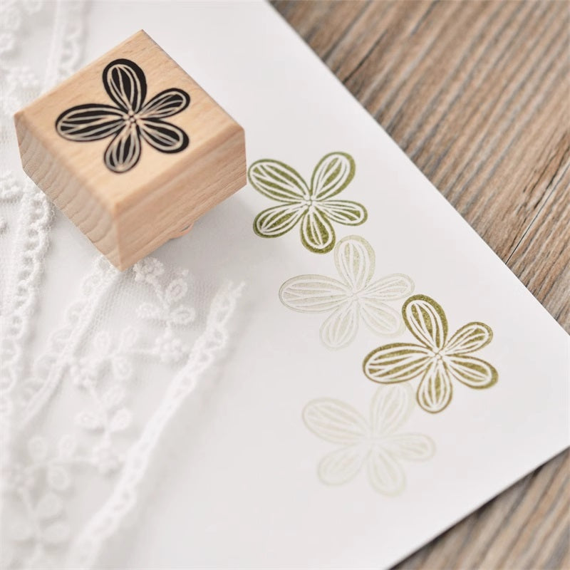 Maru Stationery: Little Flowers Rubber Stamp