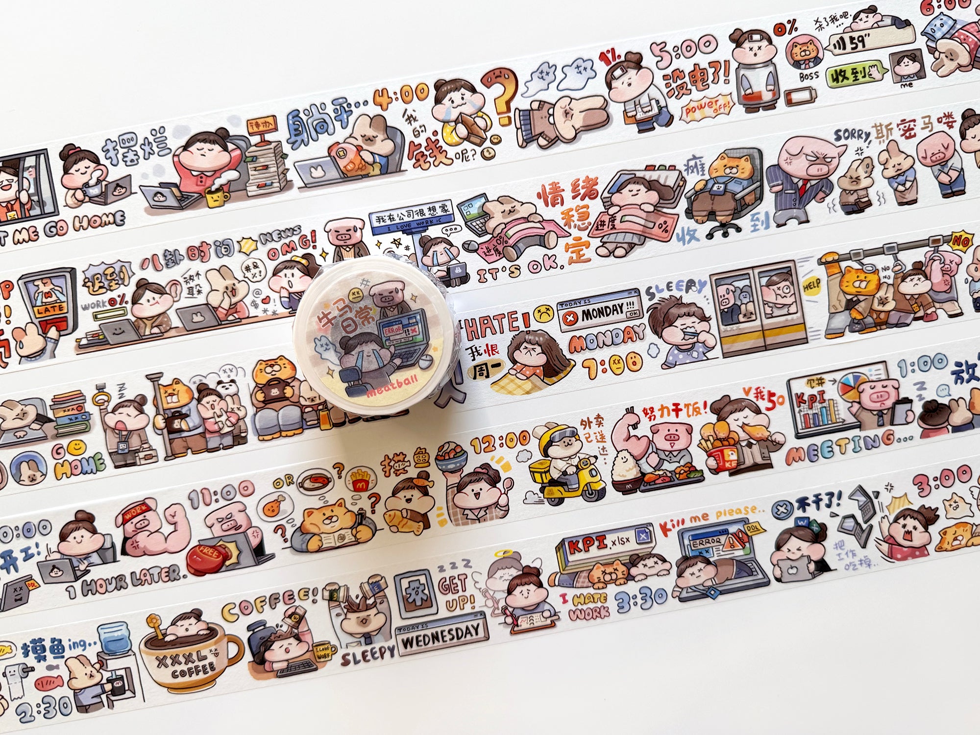 Meatball Washi Tape: Working Hard