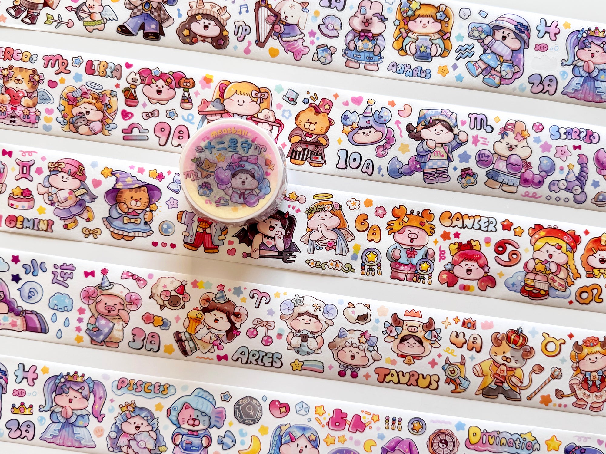 Meatball Sticker Washi Tape: Horoscope