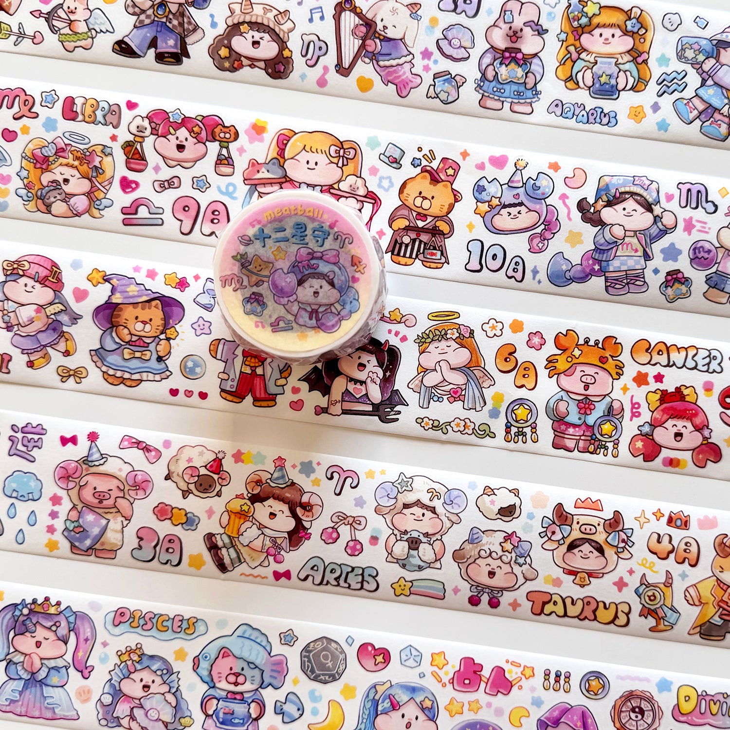 Meatball Sticker Washi Tape: Horoscope