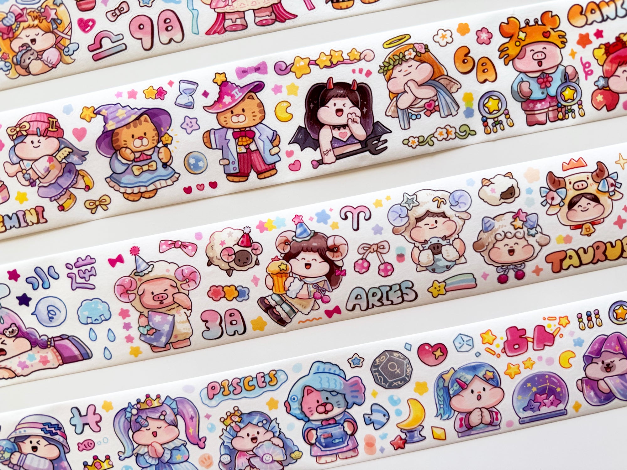 Meatball Sticker Washi Tape: Horoscope