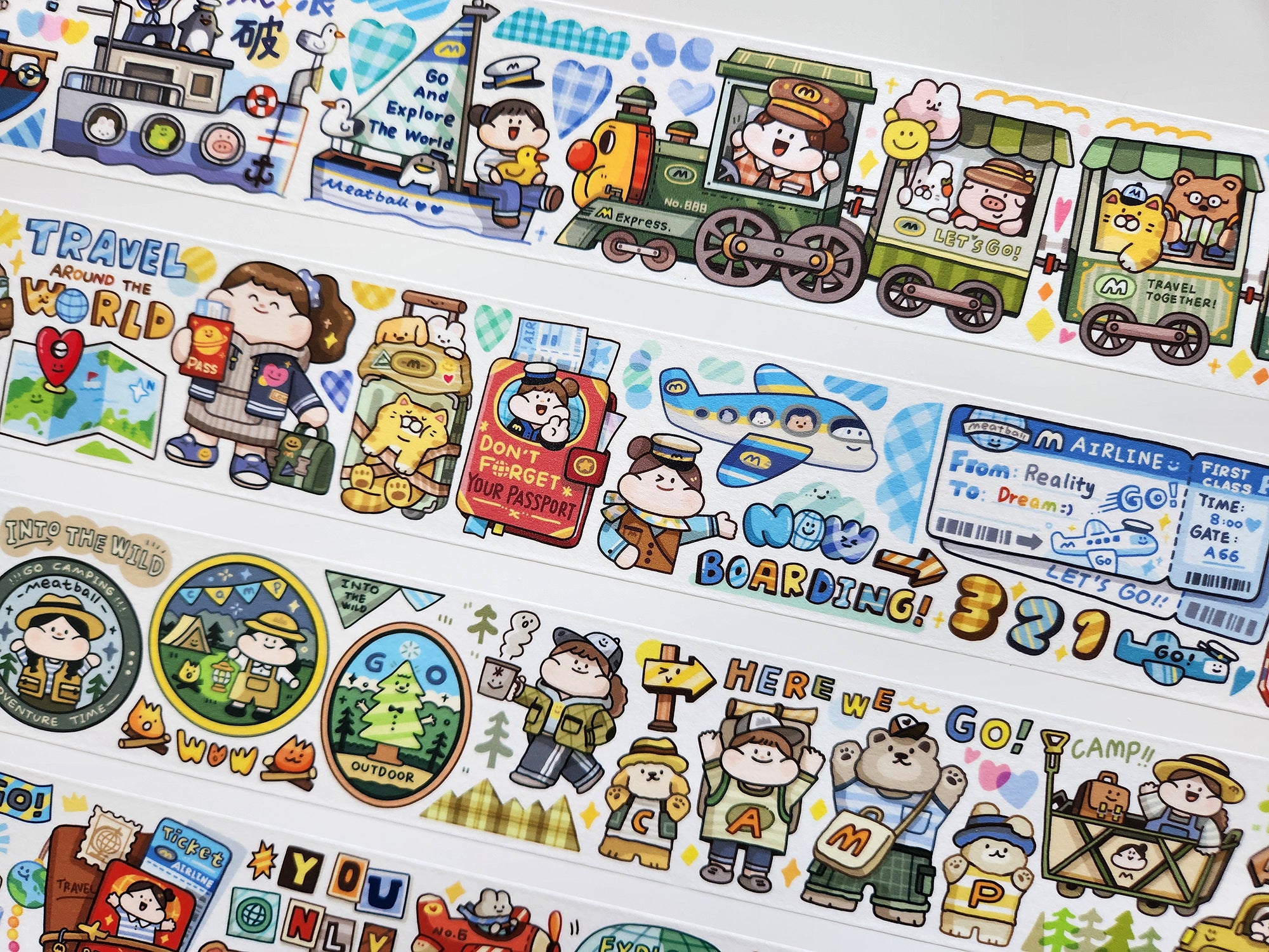Meatball Washi Tape: Let's Go Travel