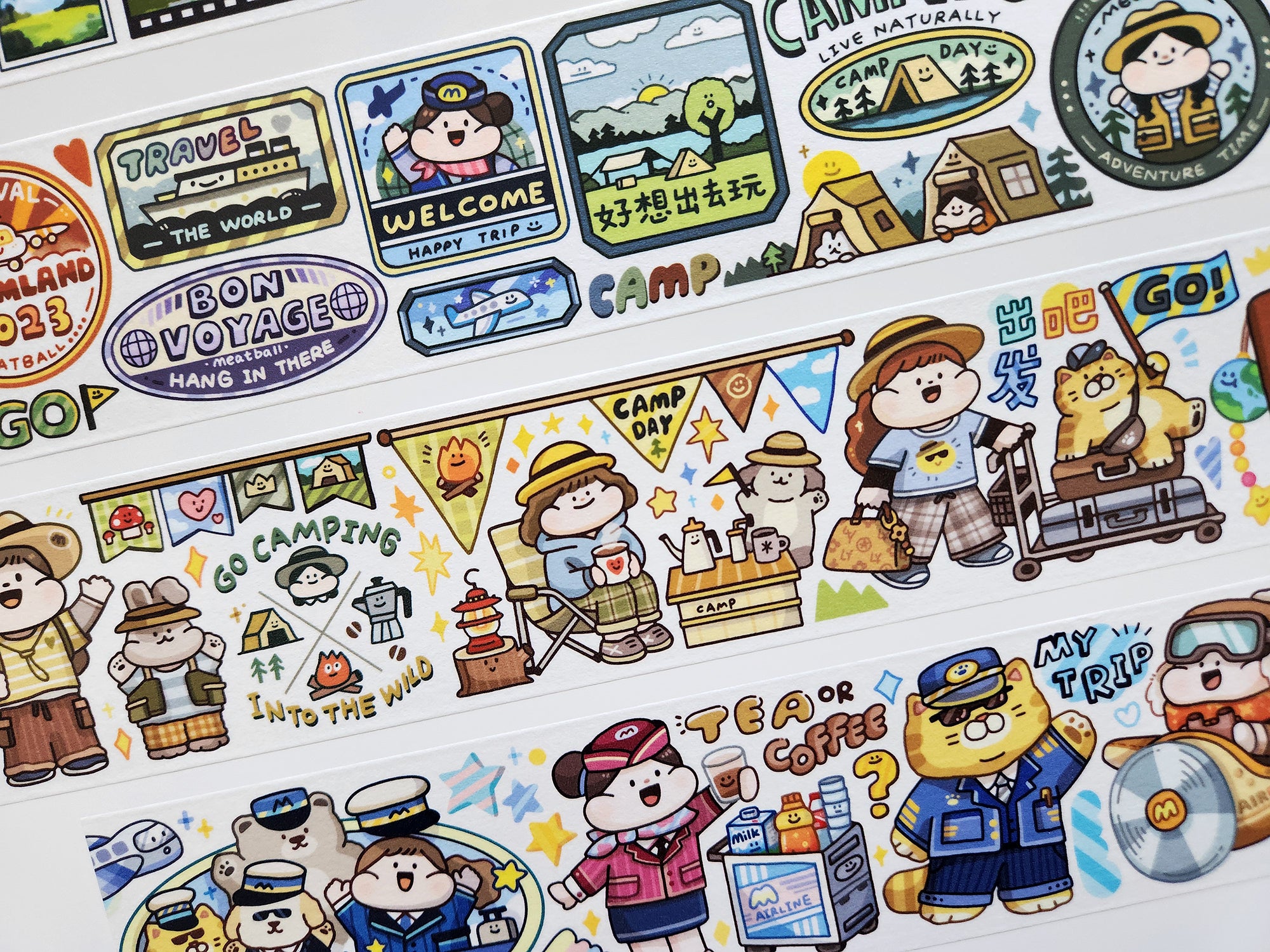 Meatball Washi Tape: Let's Go Travel
