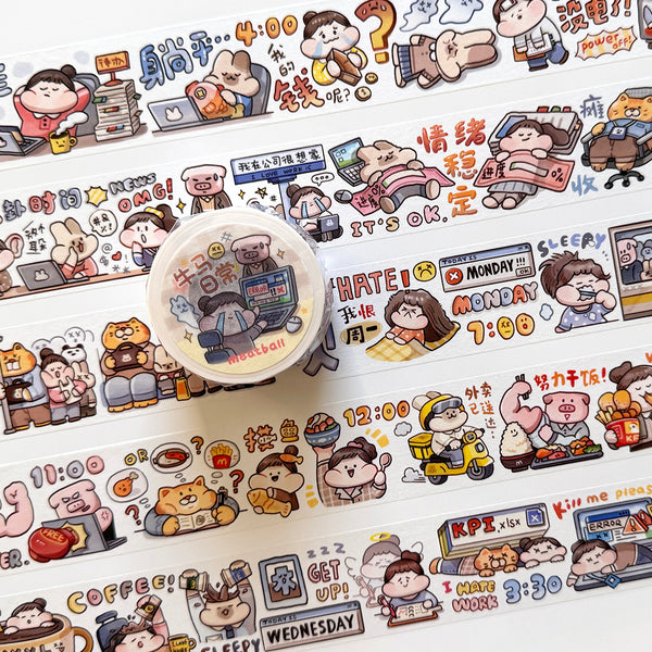 Meatball Washi Tape: Working Hard