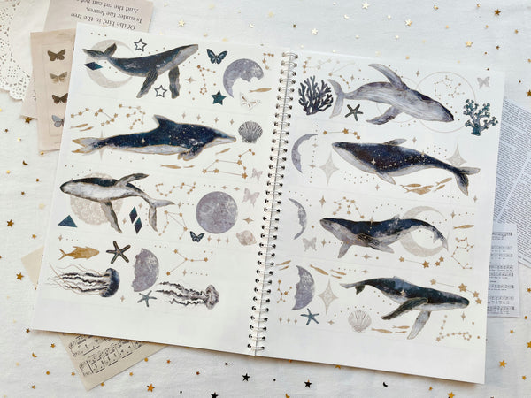 Menu Stationery Masking Tape: Galaxy of Whales