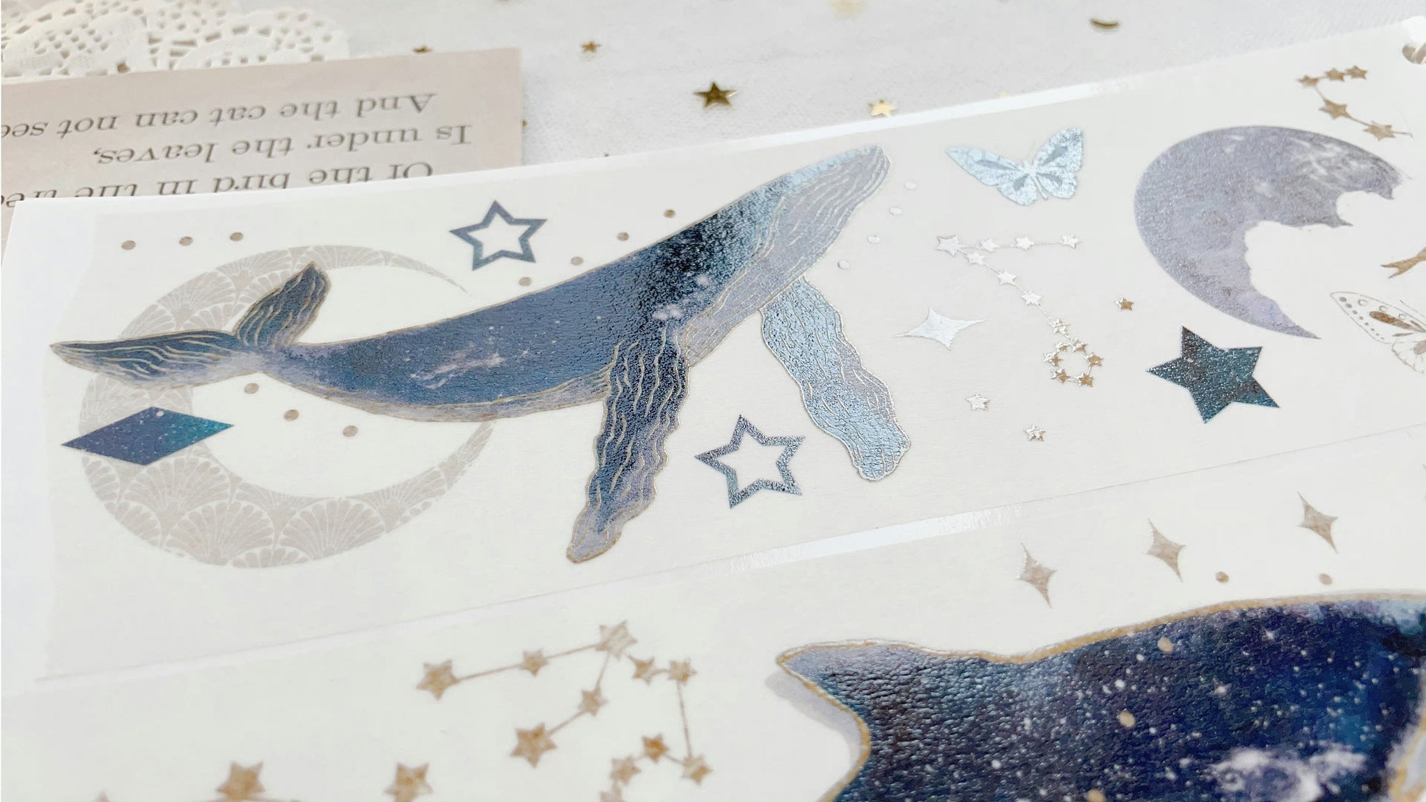 Menu Stationery Masking Tape: Galaxy of Whales