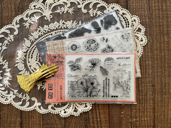 Floral Postcard Acrylic Stamp Set