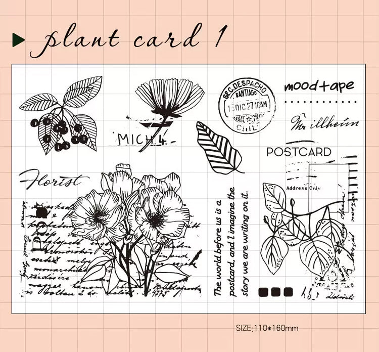 Floral Postcard Acrylic Stamp Set