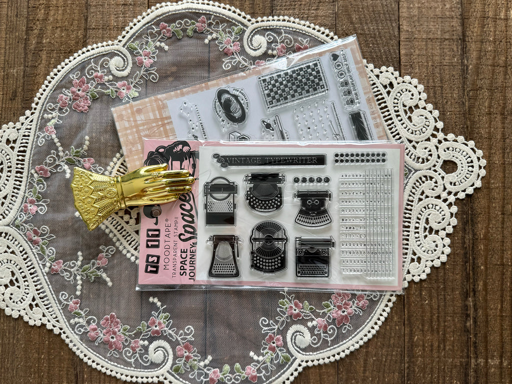 Typewriter and Keyboard Acrylic Stamp Set – Papergame