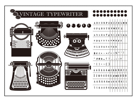 Typewriter and Keyboard Acrylic Stamp Set