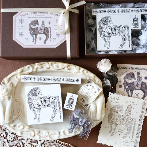 Moonchild Groceries: Codex of the Whispering Flame Stamps Set