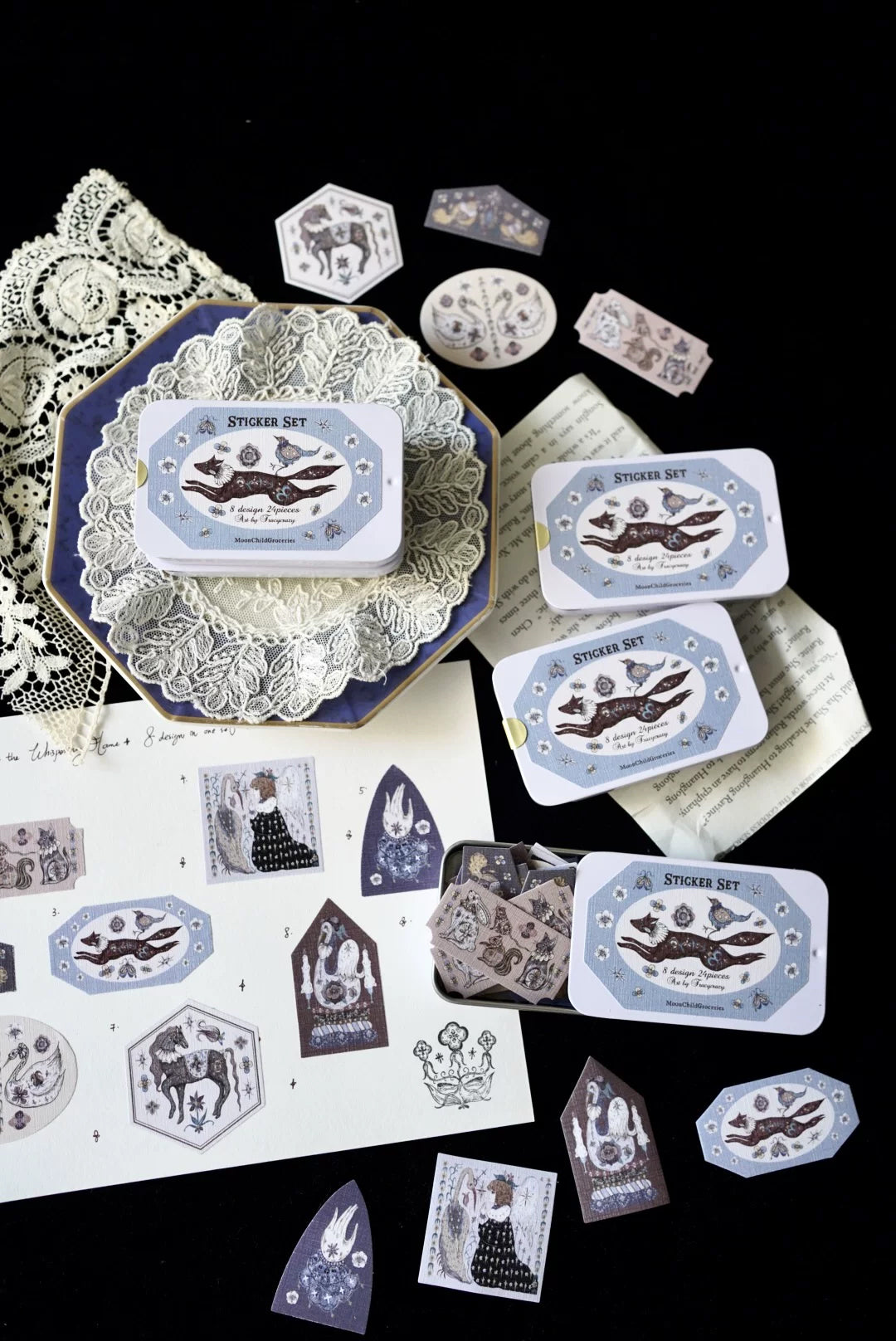 Moonchild Groceries: Book of Secret Candles Tin Can Stickers