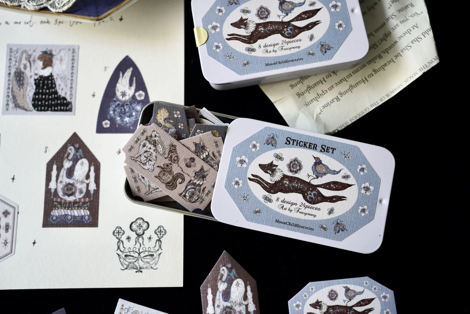 Moonchild Groceries: Book of Secret Candles Tin Can Stickers