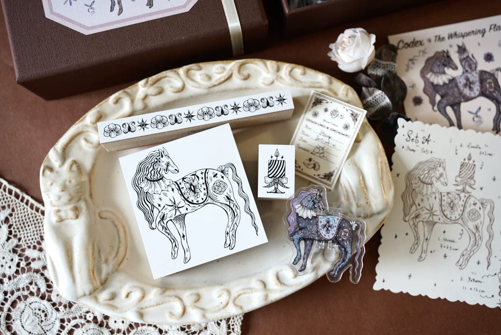 Moonchild Groceries: Codex of the Whispering Flame Stamps Set