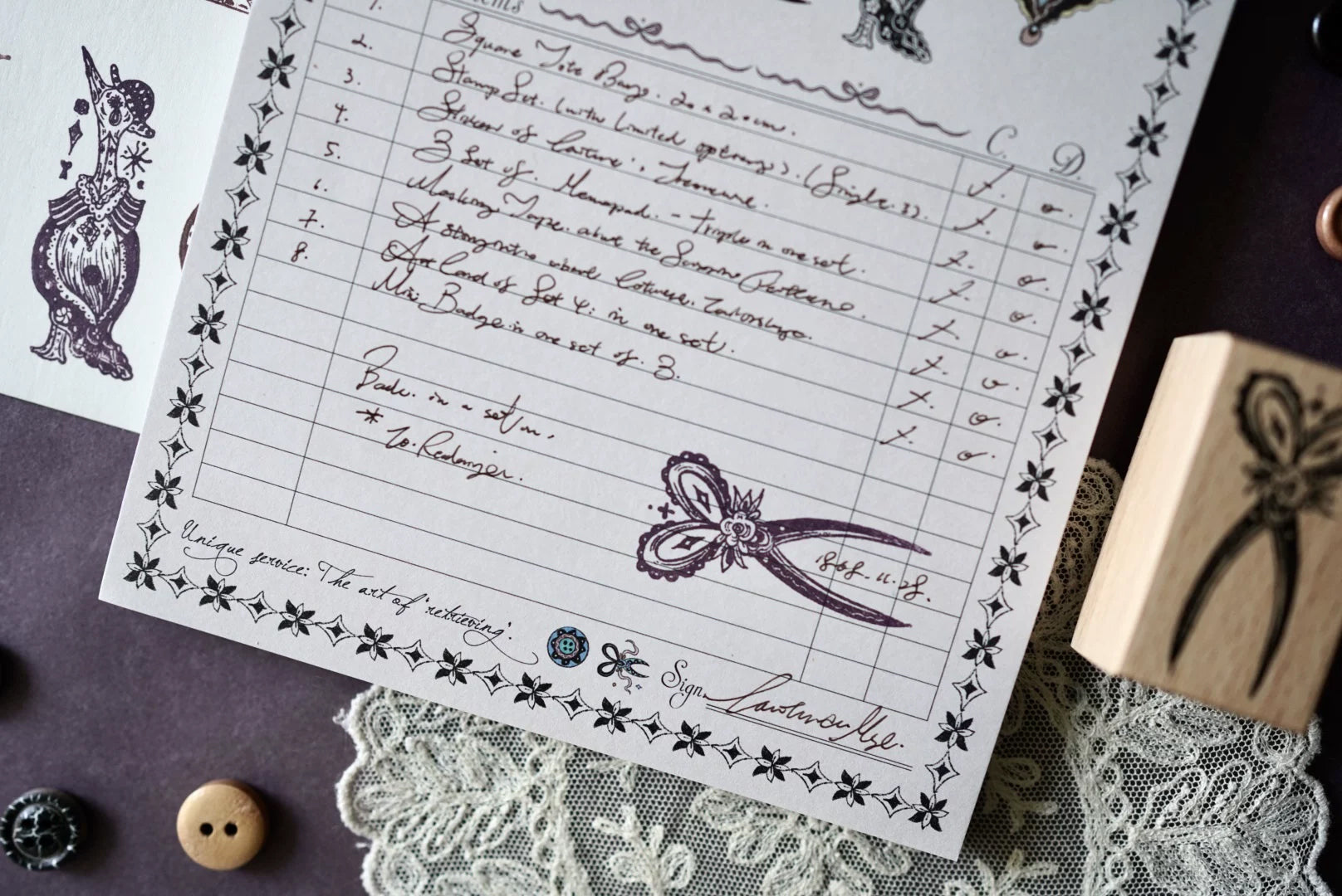 Moonchild Groceries: Retrouver Tailor Shop Ledger Memo Pad