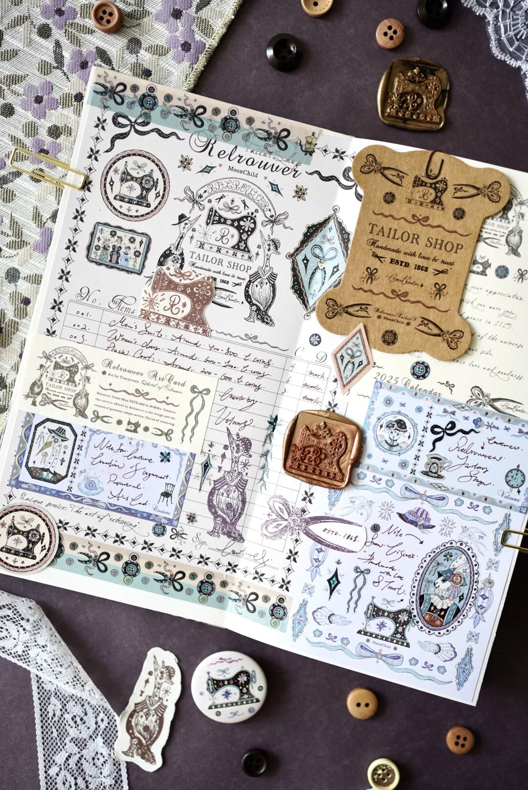 Moonchild Groceries: Retrouver Tailor Shop Ledger Memo Pad