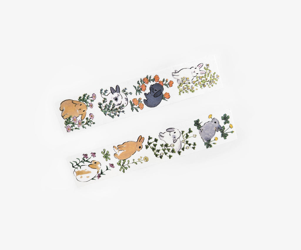 Moriyama x Papier Platz Washi Tape: Bunnies and Flowers