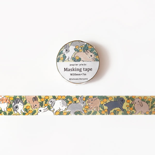 Moriyama Schinako x Papier Platz Washi Tape: Bunny in Dandelion
