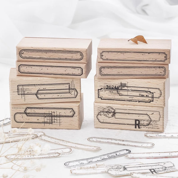 Mottled Rectangular Frames Rubber Stamps