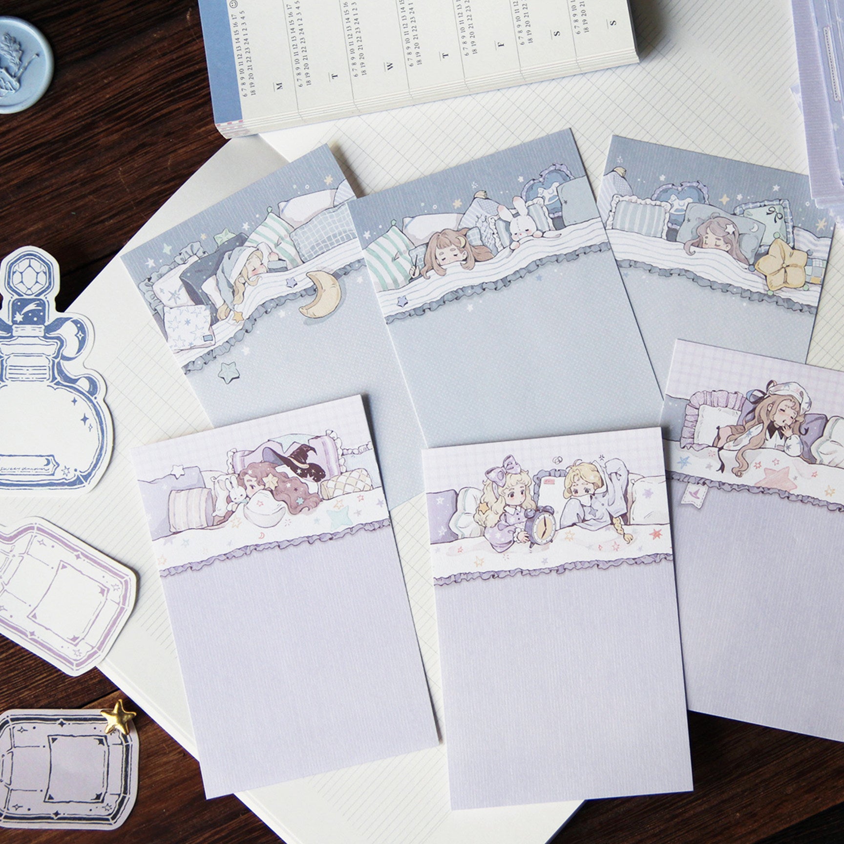 Neinei Illustration Memo Paper: Good Morning and Good Night