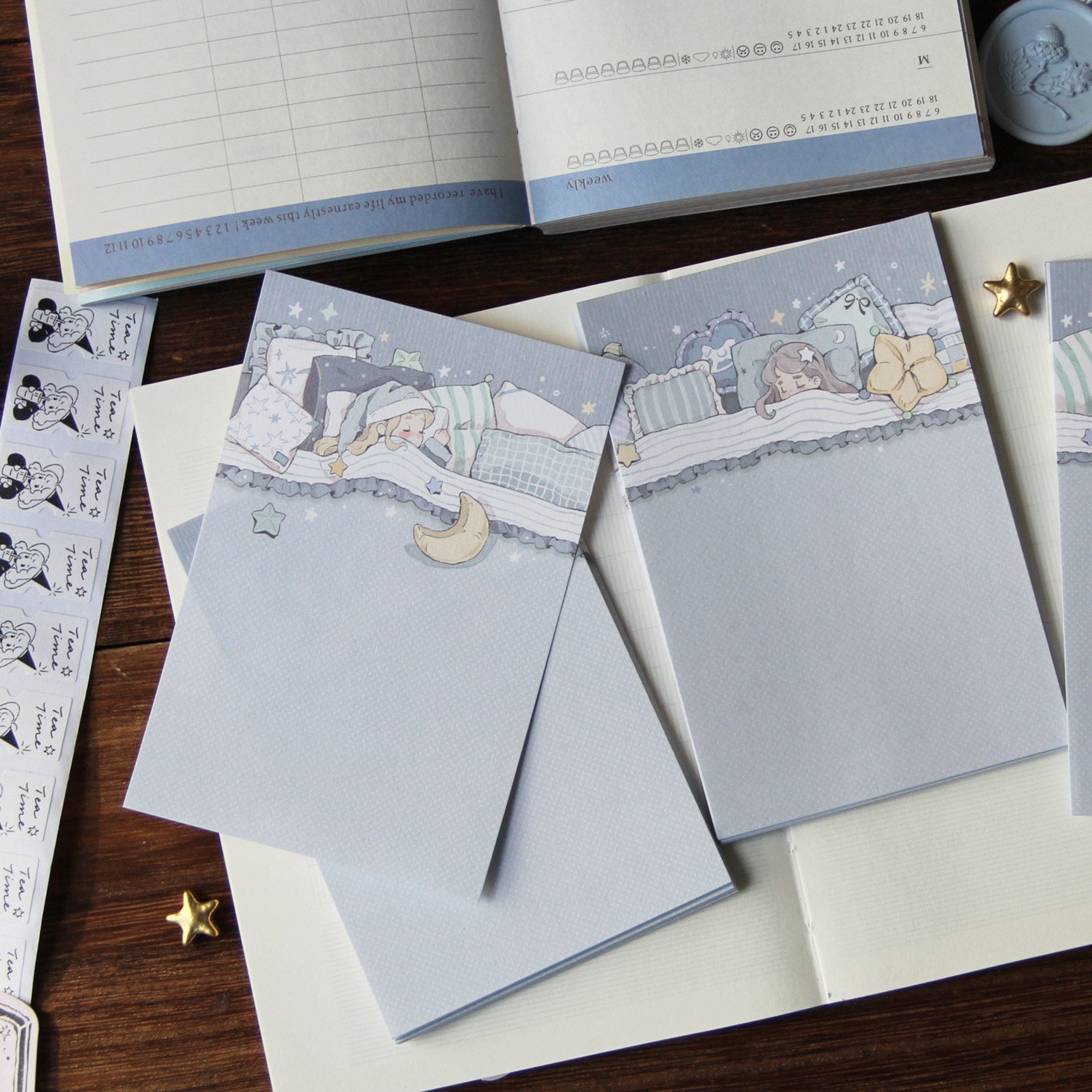 Neinei Illustration Memo Paper: Good Morning and Good Night