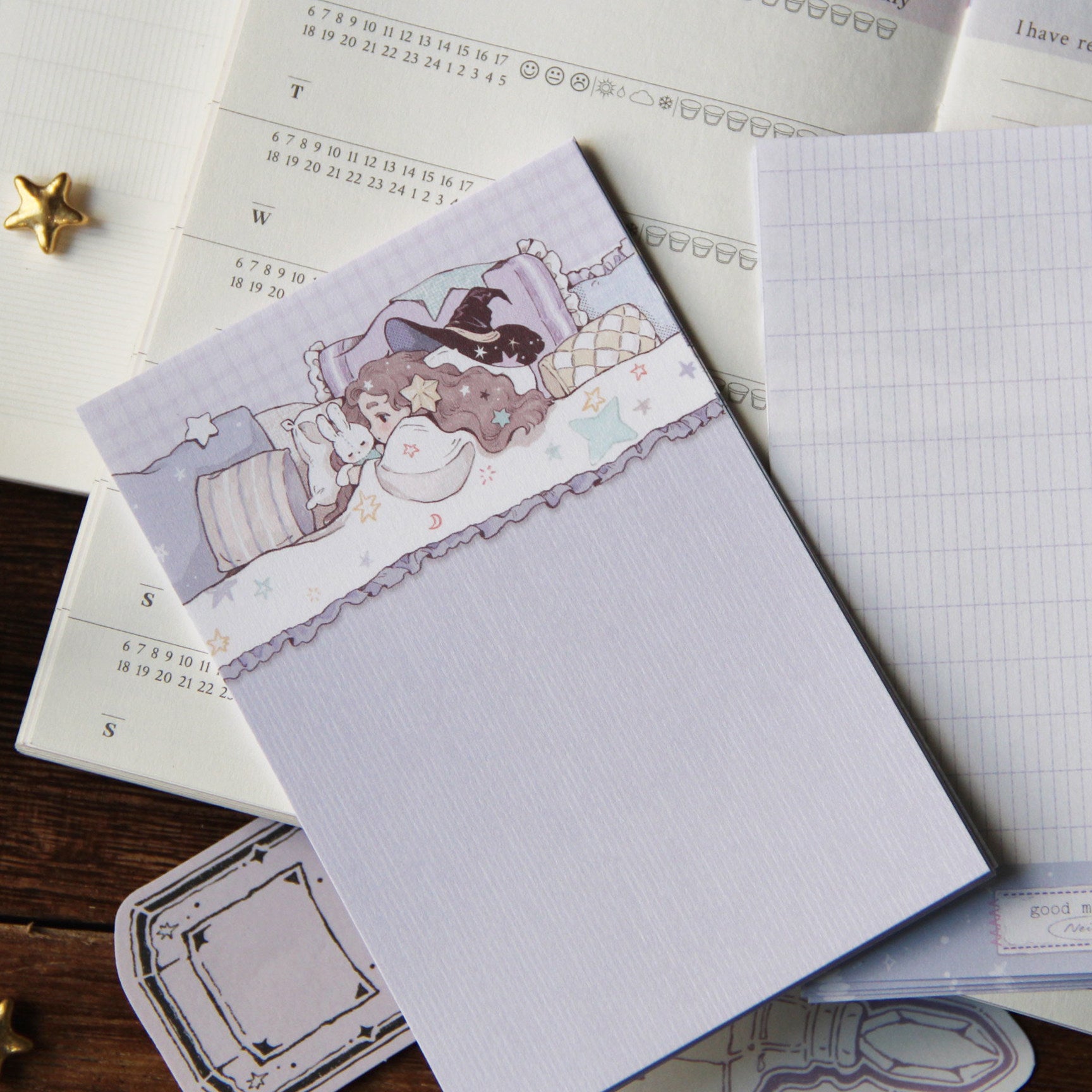 Neinei Illustration Memo Paper: Good Morning and Good Night