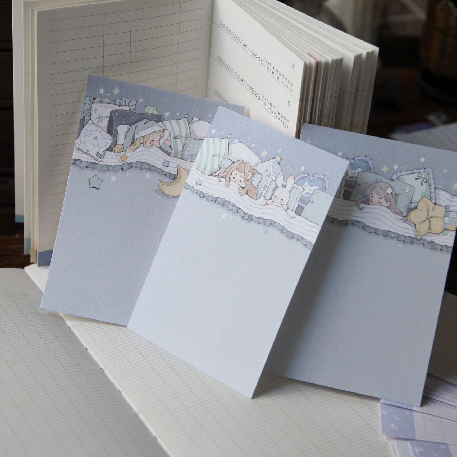Neinei Illustration Memo Paper: Good Morning and Good Night