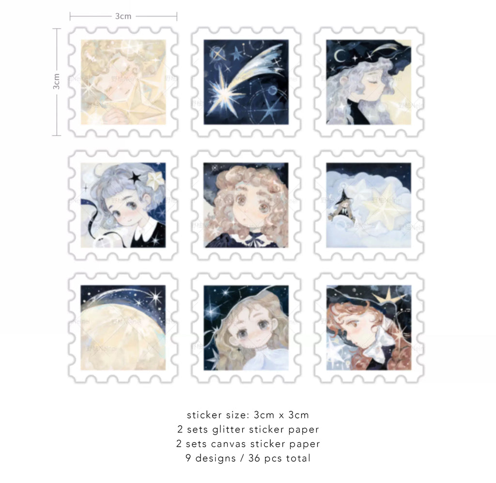 Neinei Illustration Sticker Pack: Little Witch Stamps