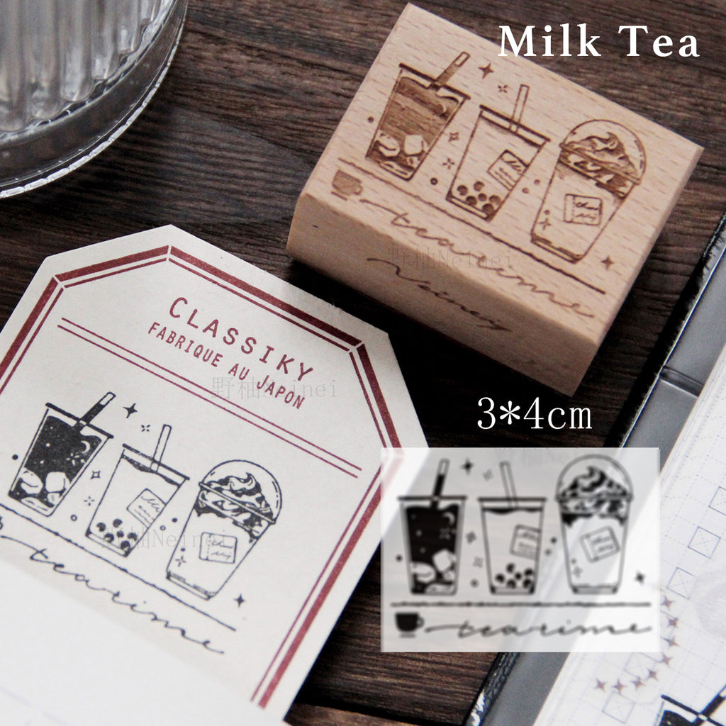 Neinei Illustration Stamp: Milk Tea & Milk