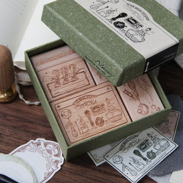 Neinei Illustration Stamps Set: Sealing Wax