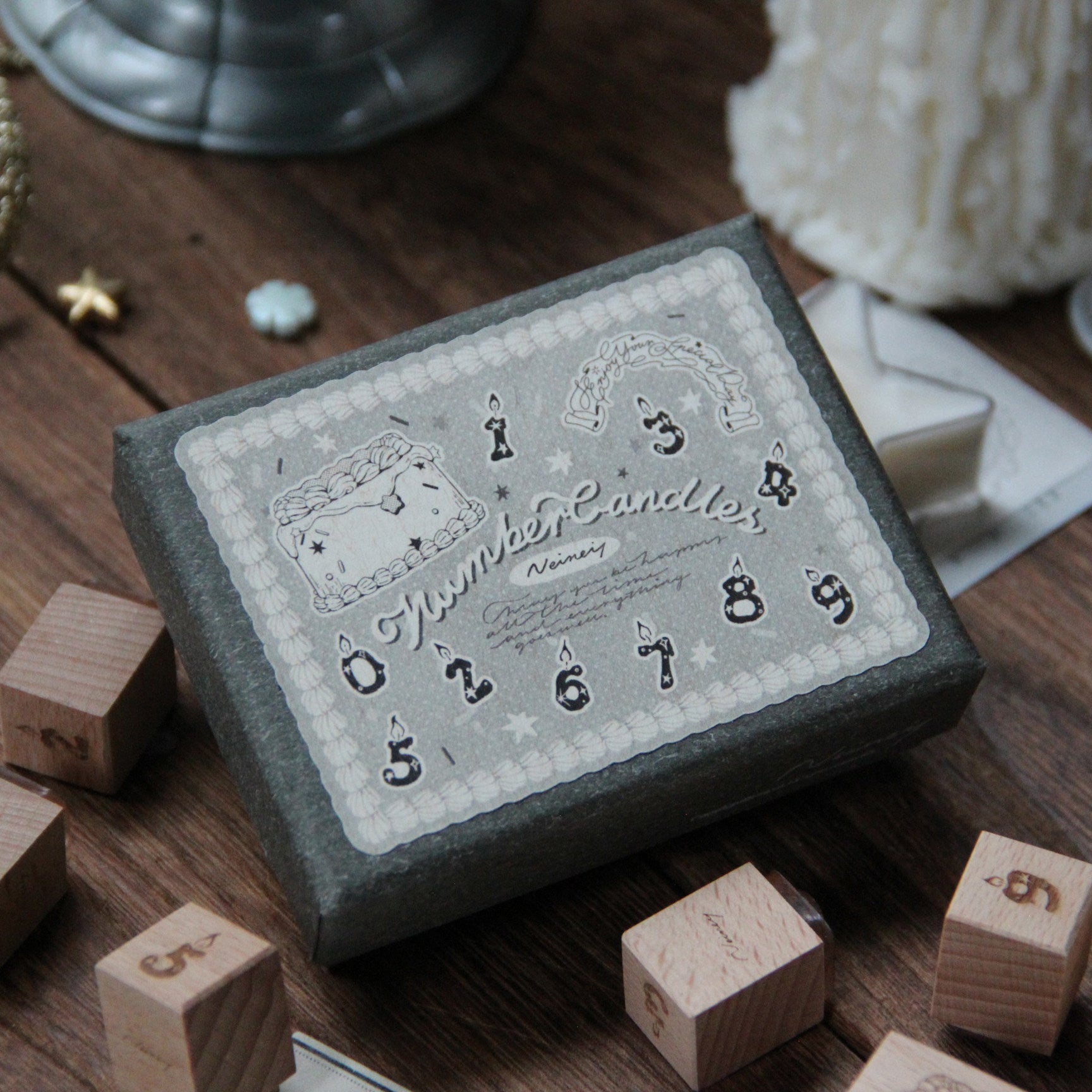 Neinei Illustration Stamps Set: Number Candles
