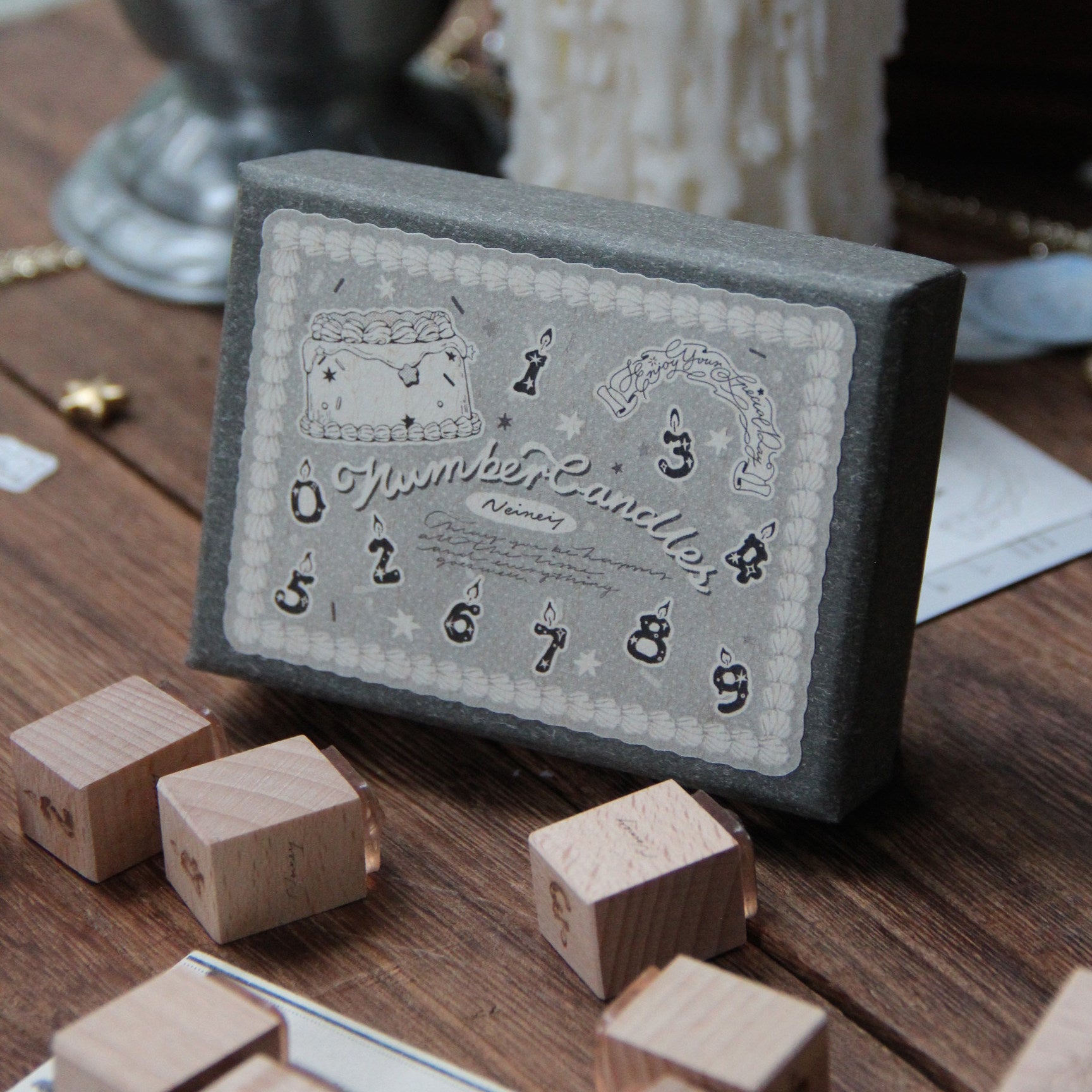 Neinei Illustration Stamps Set: Number Candles