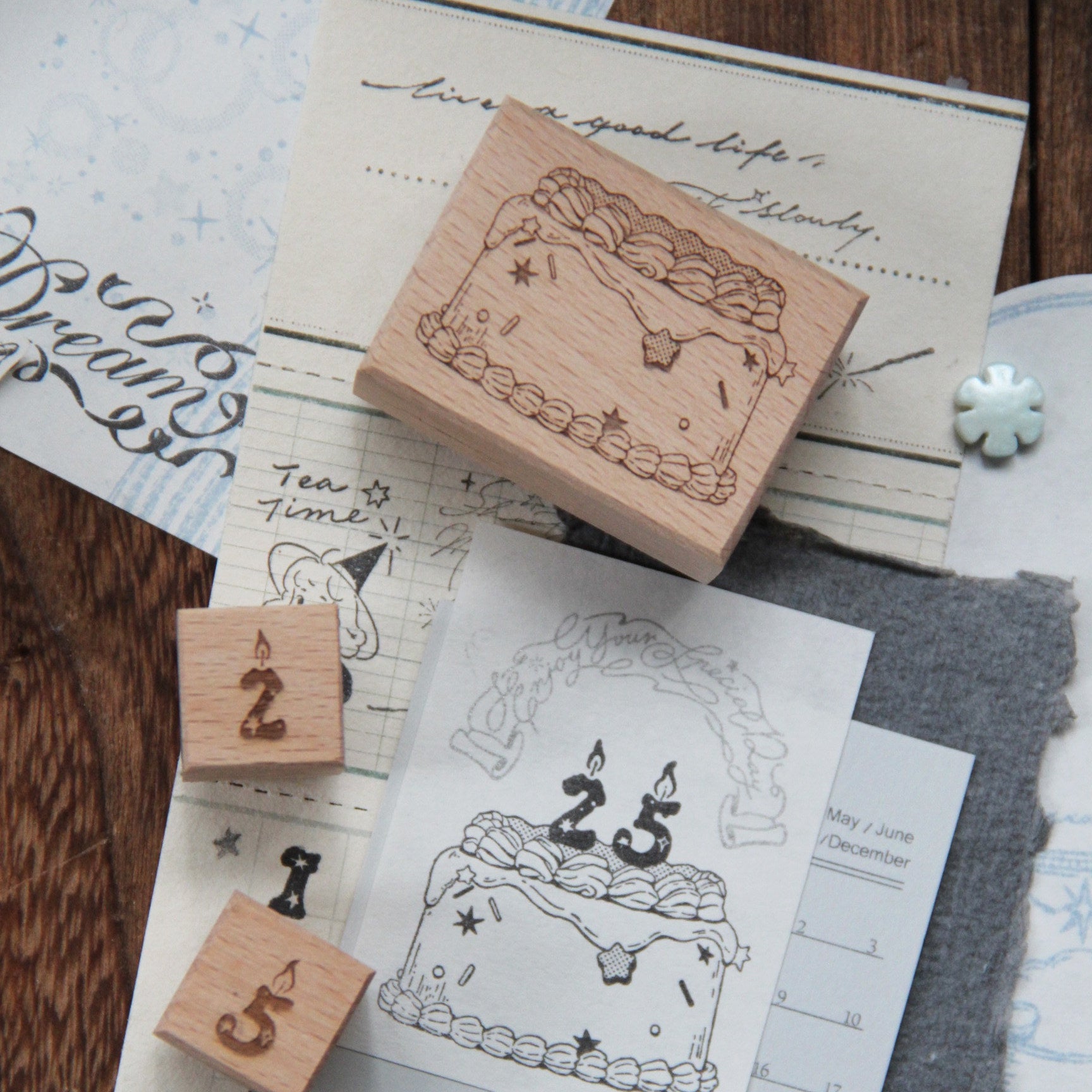 Neinei Illustration Stamps Set: Number Candles