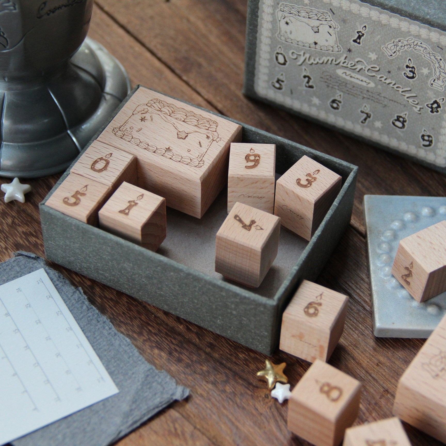 Neinei Illustration Stamps Set: Number Candles