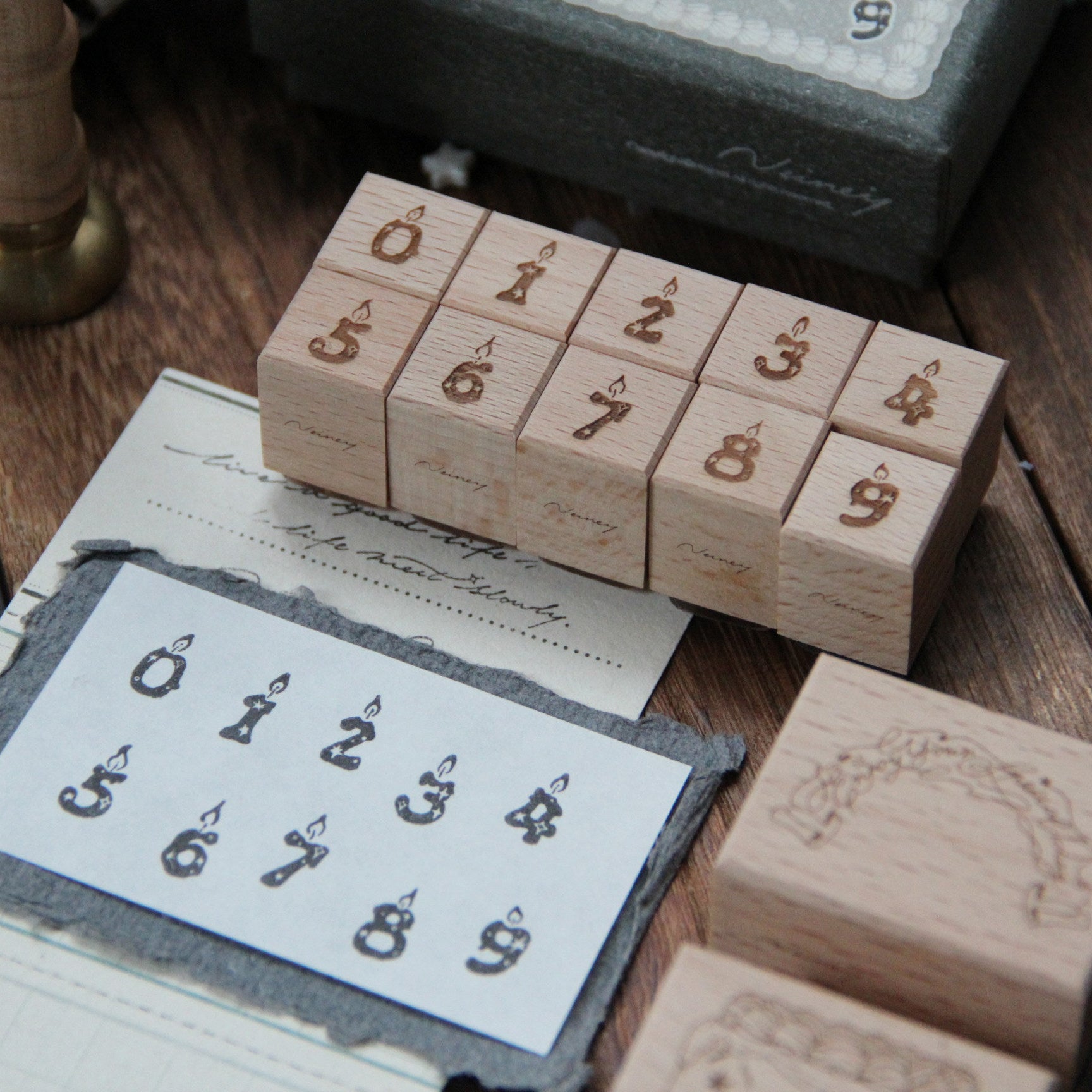 Neinei Illustration Stamps Set: Number Candles