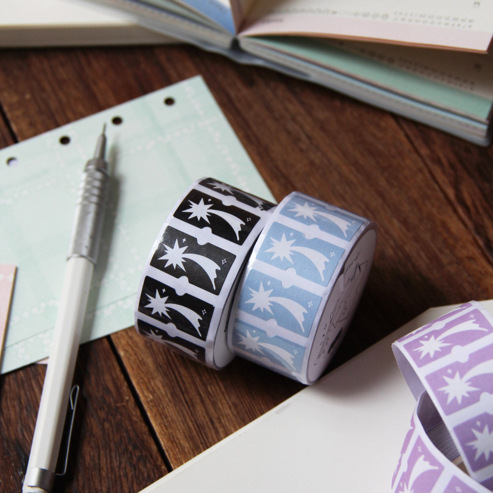 Neinei Illustration Sticker Rolls: Shooting Star