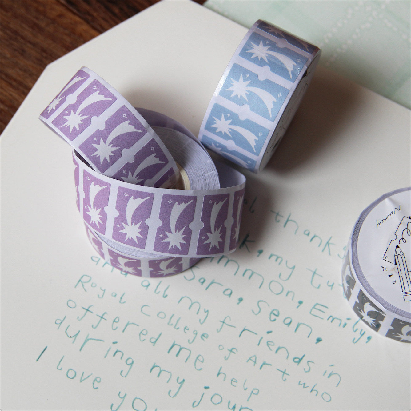 Neinei Illustration Sticker Rolls: Shooting Star