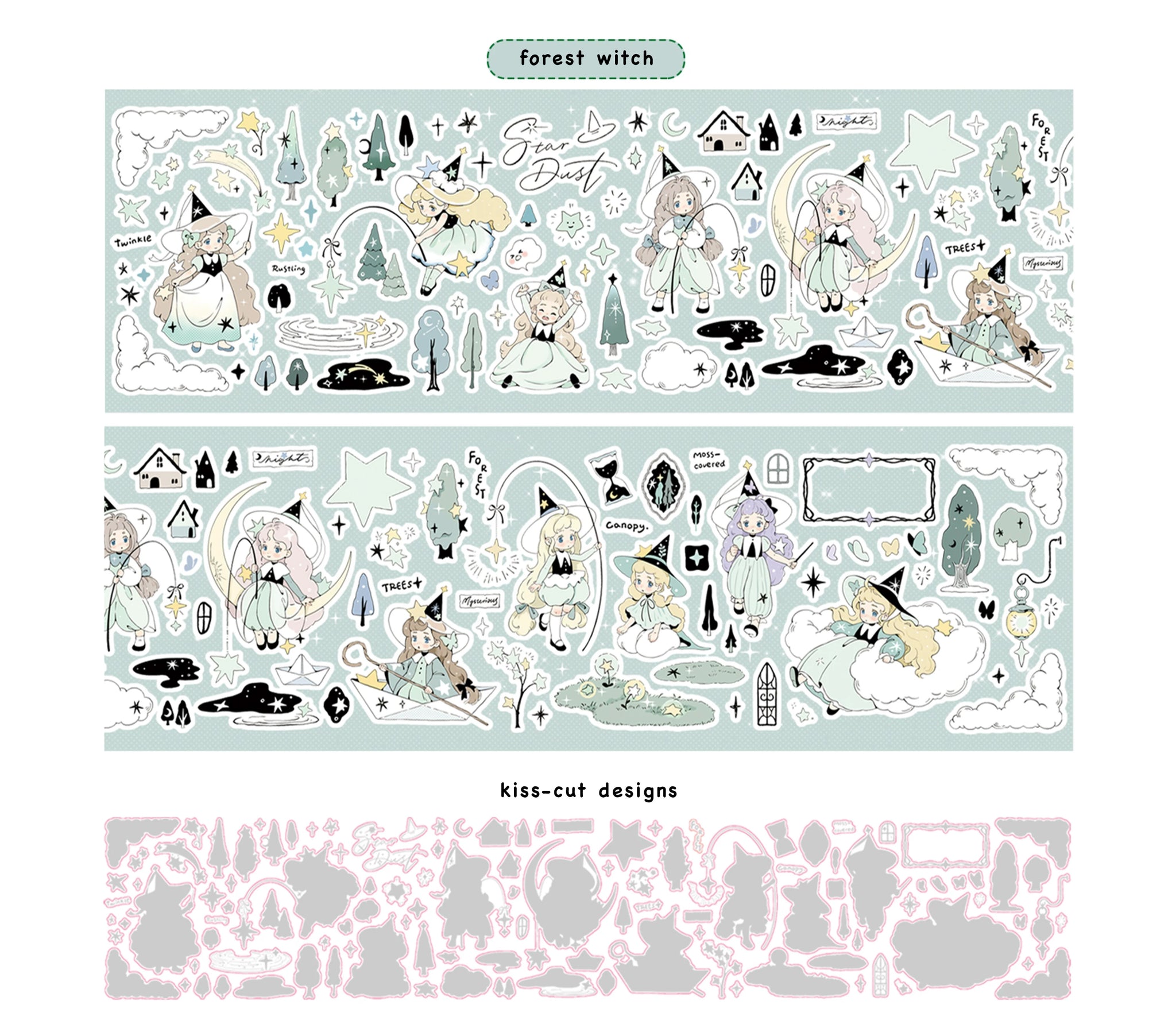 Neinei Illustration Sticker Tape: The Little Witch