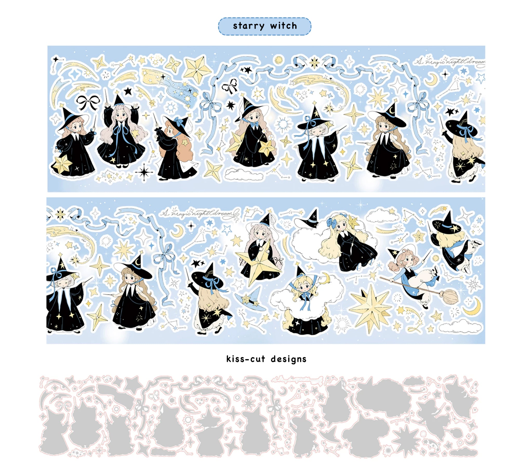 Neinei Illustration Sticker Tape: The Little Witch