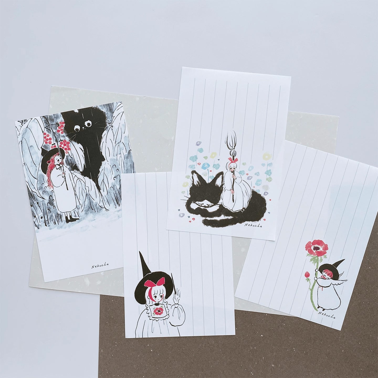 Nekocha Memo Pad: Anemone Flower Witch