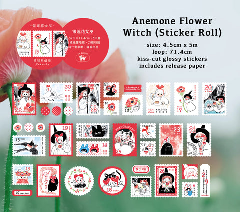 Nekocha Sticker Tape: Anemone Flower Witch
