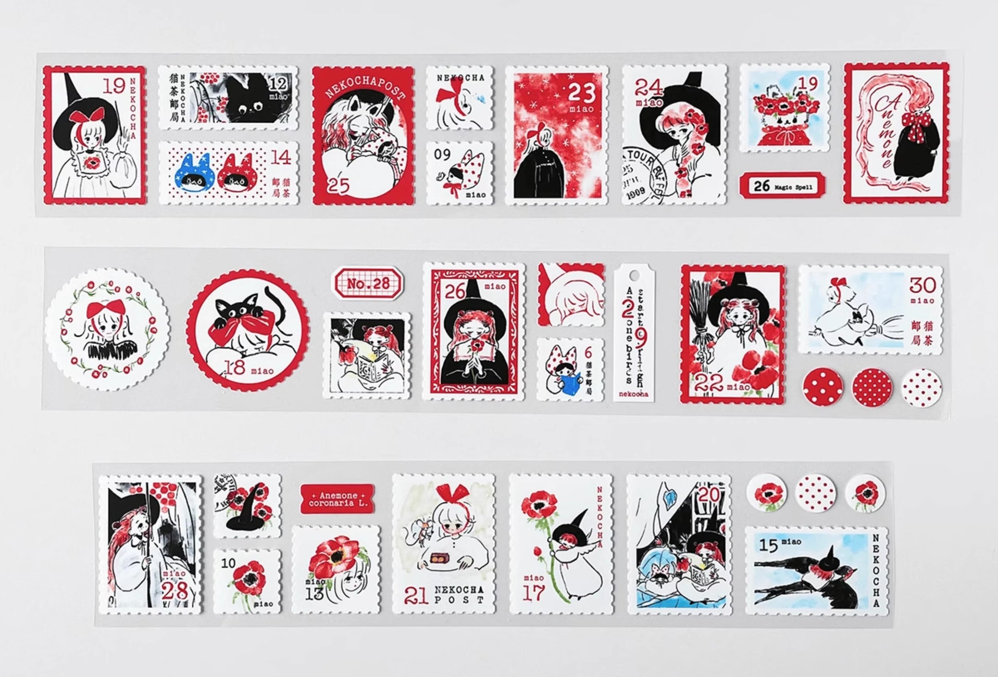 Nekocha Sticker Tape: Anemone Flower Witch