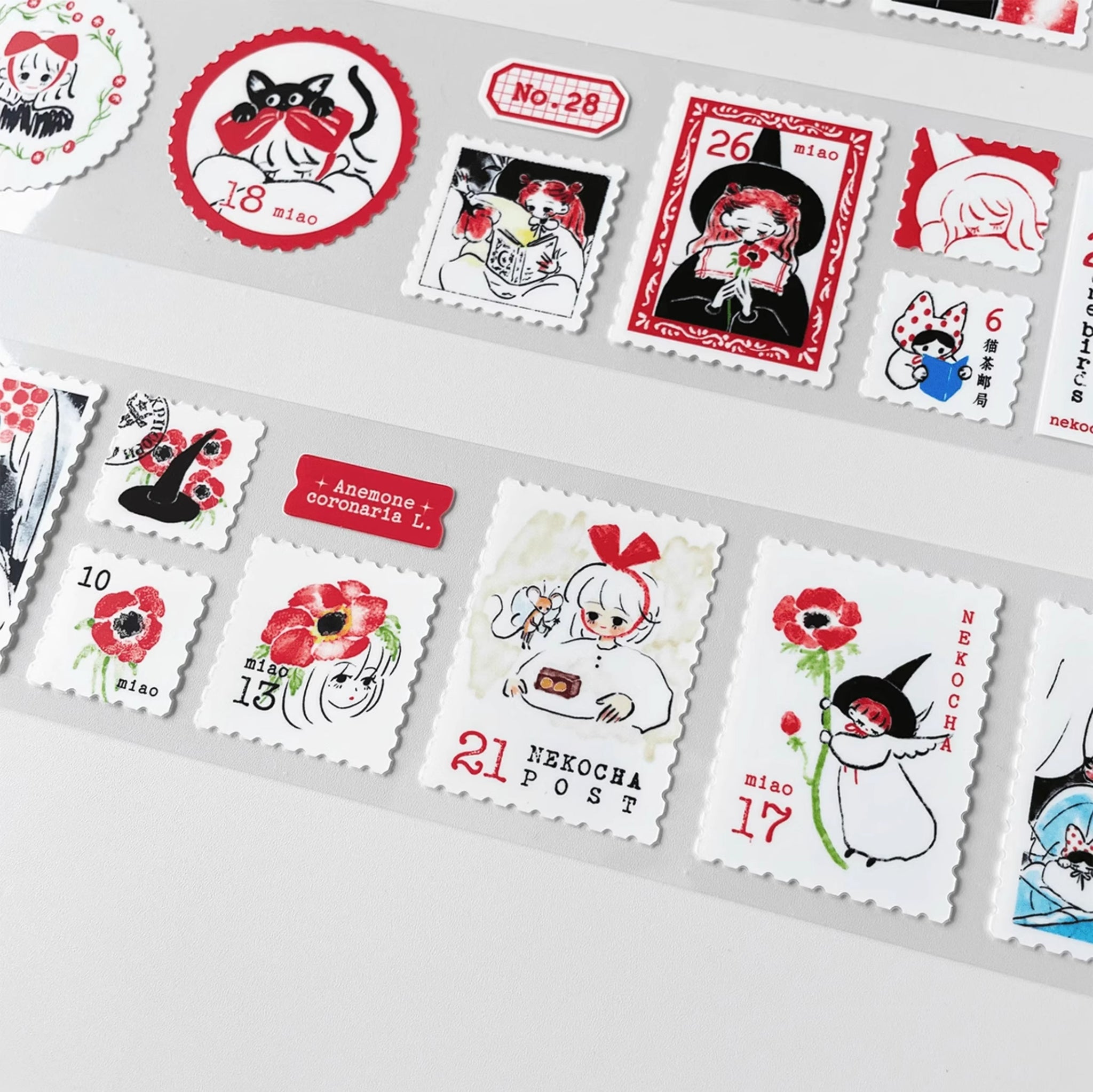 Nekocha Sticker Tape: Anemone Flower Witch