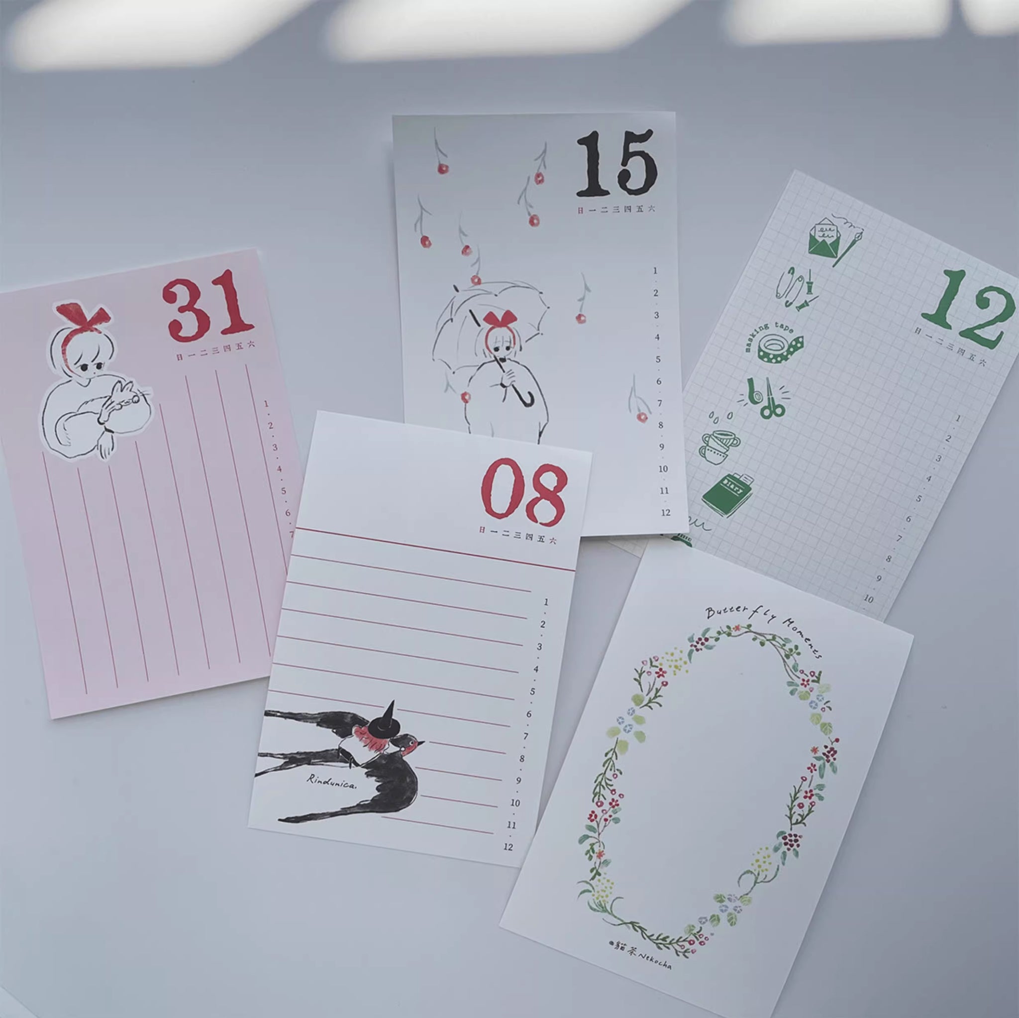Nekocha Memo Paper: Butterfly Moment