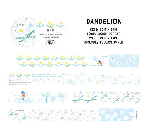 Nekocha Washi Tape: Dandelion